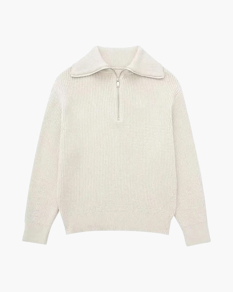 Gestreifter Pullover mit Reißverschluss - Milano®