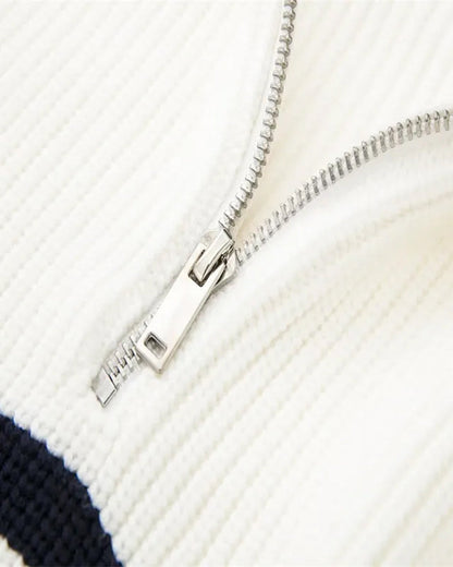 Gestreifter Pullover mit Reißverschluss - Milano®